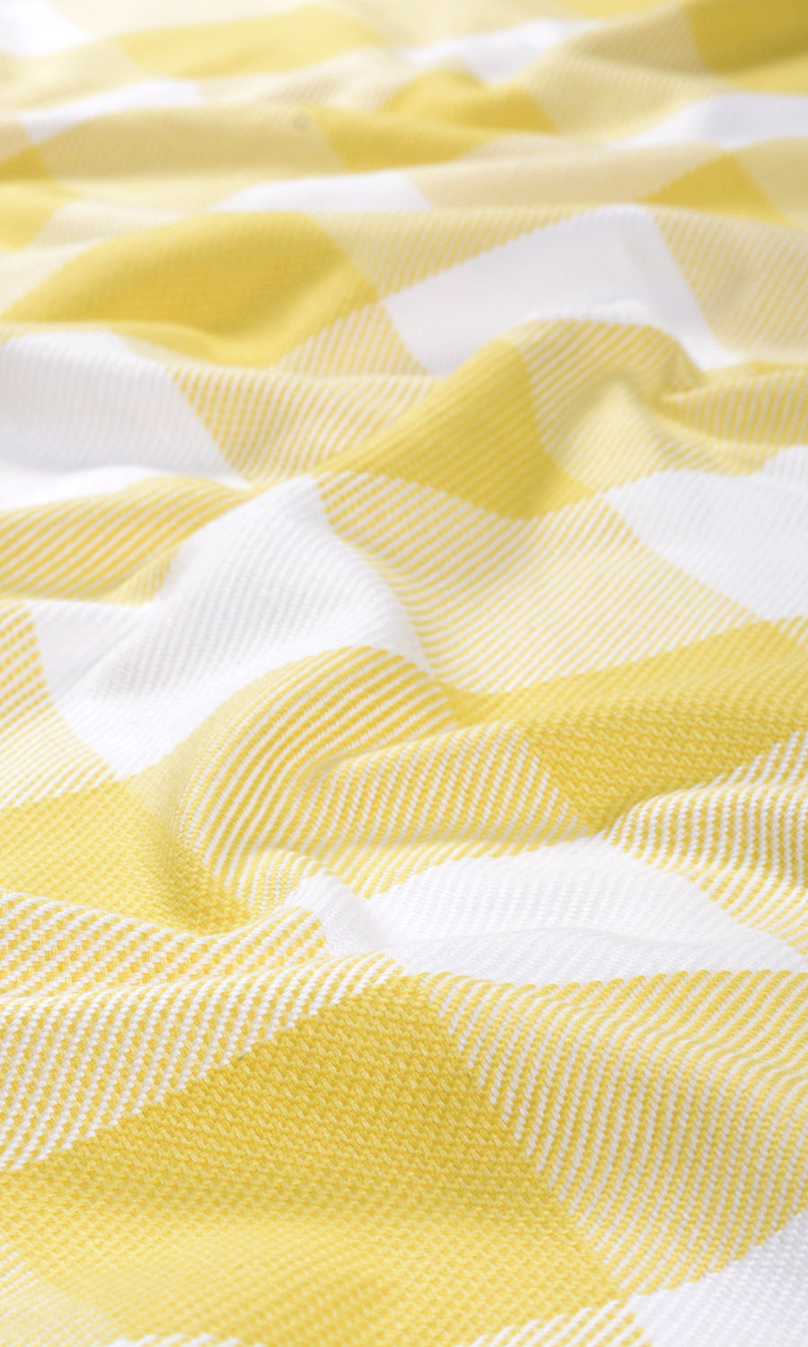 Buffalo Check Window Treatments Fabric By the Metre (Lemon Yellow/ White)
