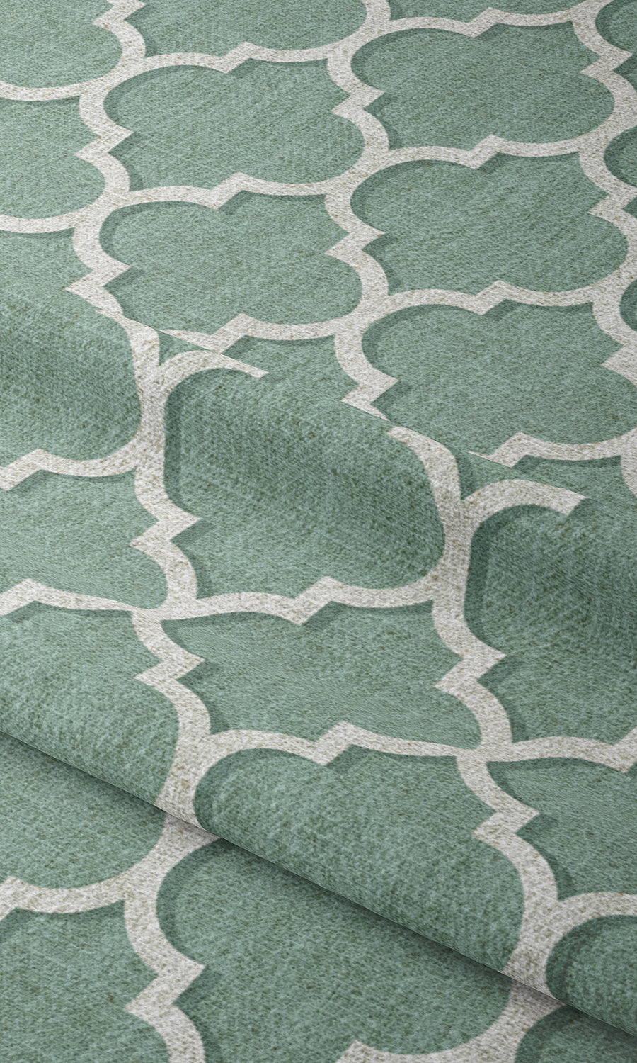 Trellis Tile Print Window Treatments Fabric Sample (Blue/ White)