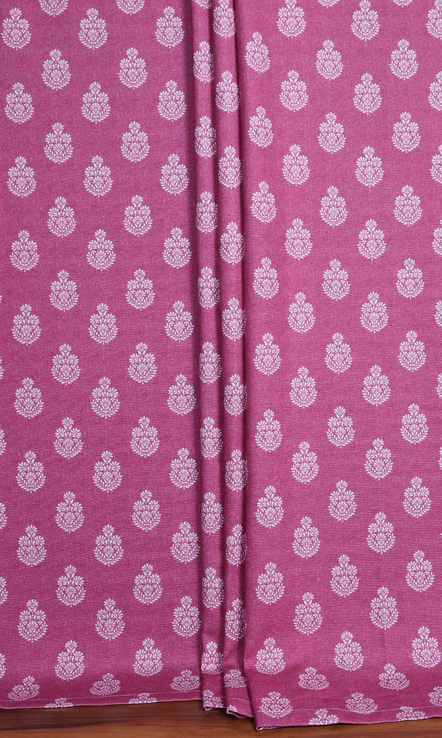 Floral Cotton Flat, Plain, Fake, Faux, European Relaxed Roman Blinds (Magenta Pink)