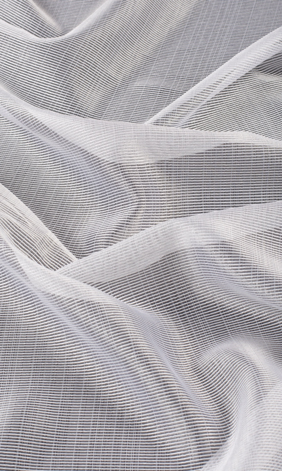 Textured Sheer Fabric Material By the Metre (White)