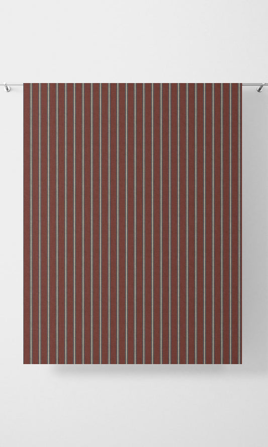 Striped Home Décor Fabric Sample (Red & Grey)