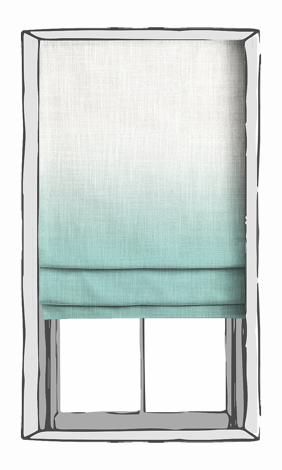 2-Tone Ombre Window Treatments Fabric Sample (Blue)