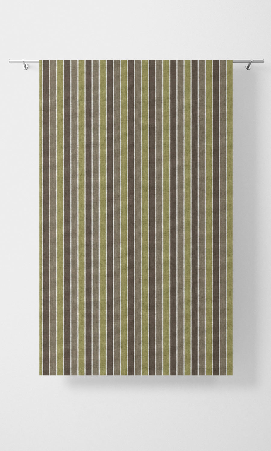 Modern Striped Home Textile Fabric Material Sample (Green/ Brown)