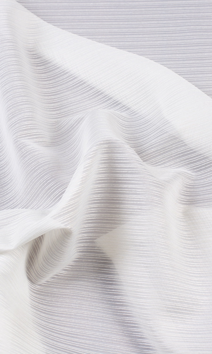 Striped Sheer Fabric Sample for Roman Blinds & Shades (Chiffon White)