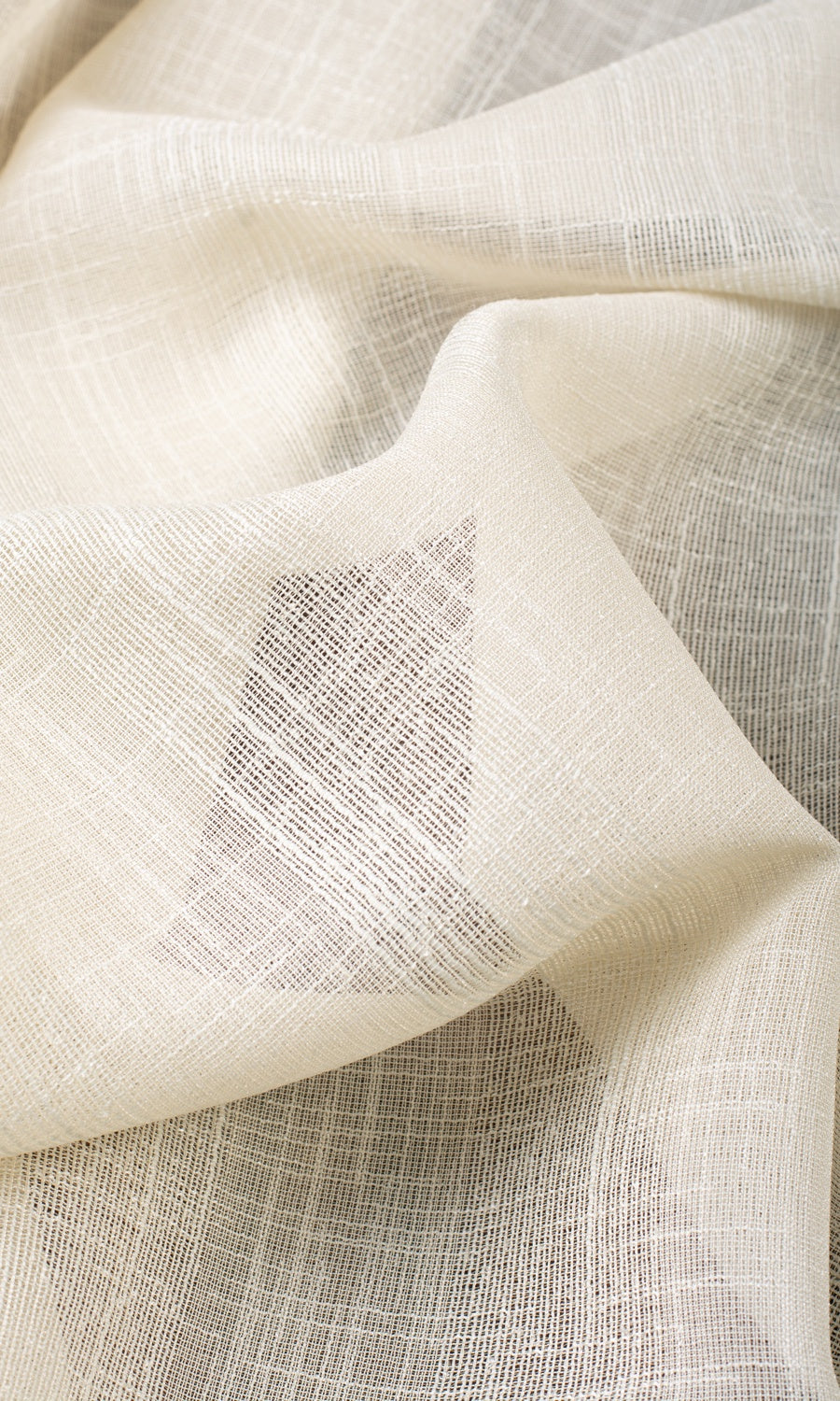 Textured Stripe Sheer Fabric By the Metre for Roman Blinds & Shades (Almond Cream)