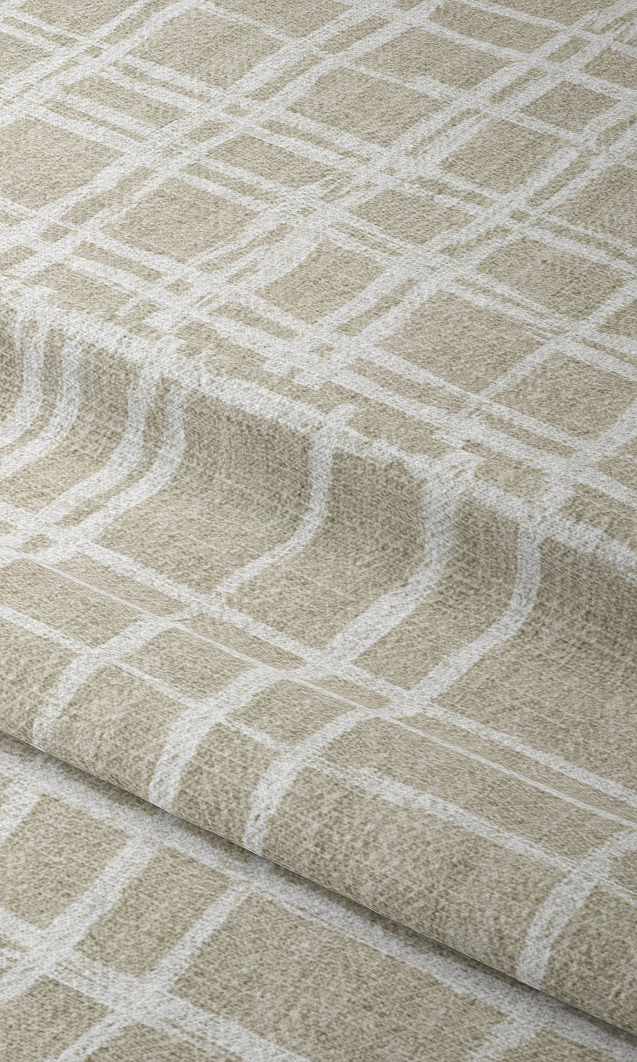 Abstract Patterned Window Treatments Fabric Sample (Beige/ White)