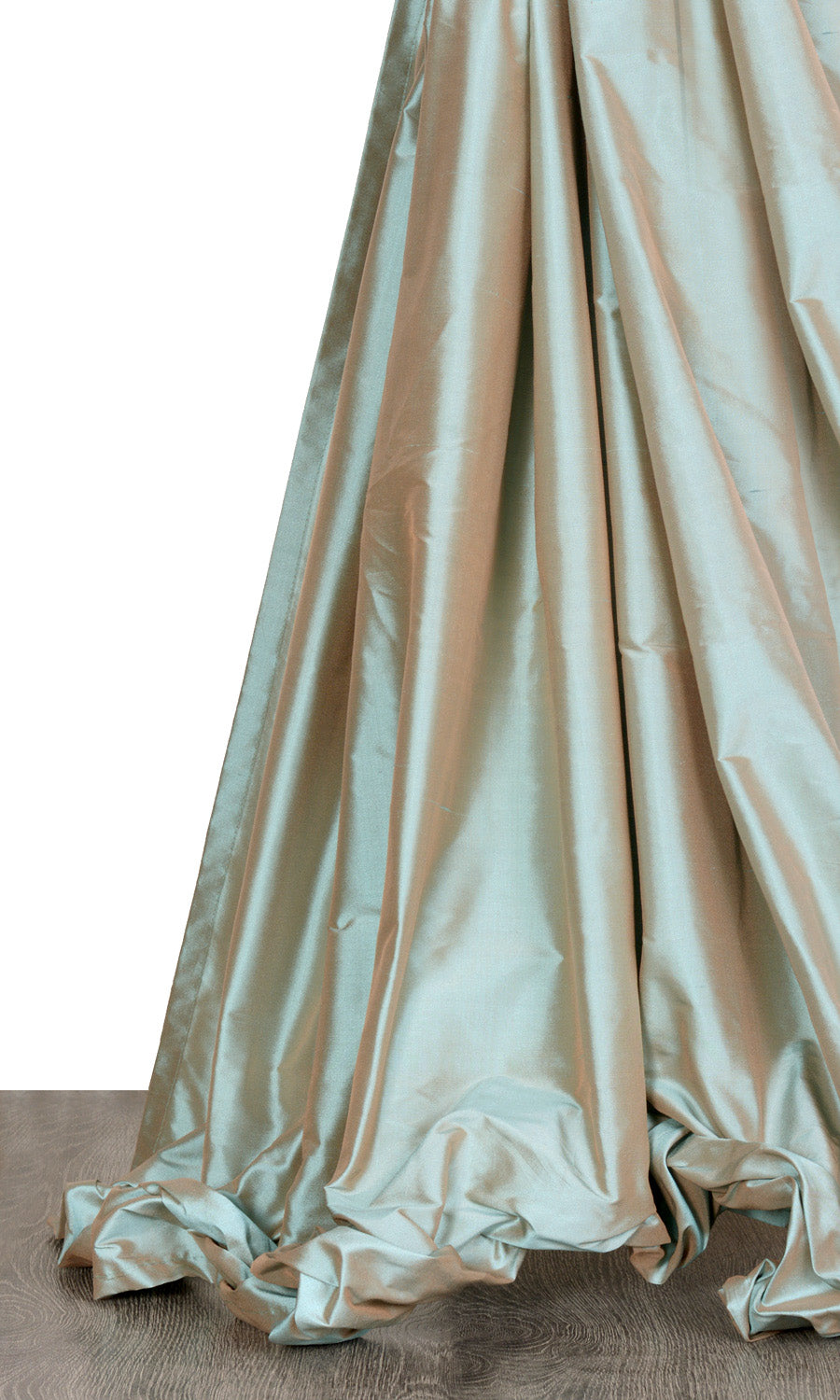 Shantung Silk Roman Shades (Turquoise/ Bronze) for Living, Bedroom, Kitchen, Bathroom