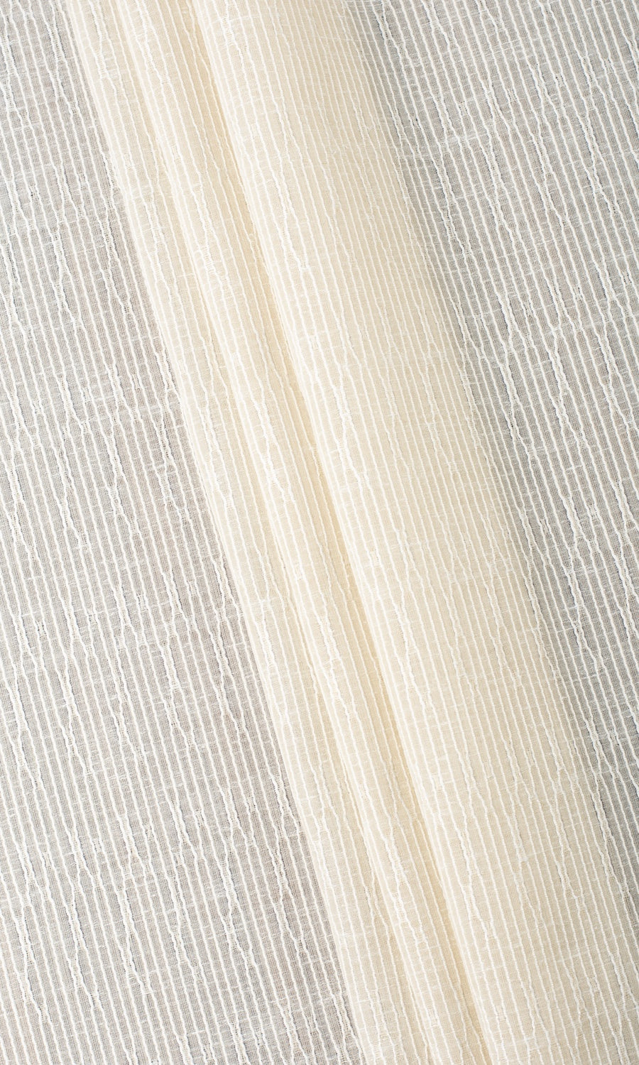 Textured Sheer Window Treatments Fabric Sample (Ivory-Beige)