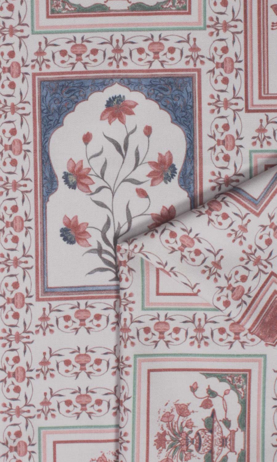 Floral Cotton Roman Blinds & Window Shades (Blush Red/ Blue)