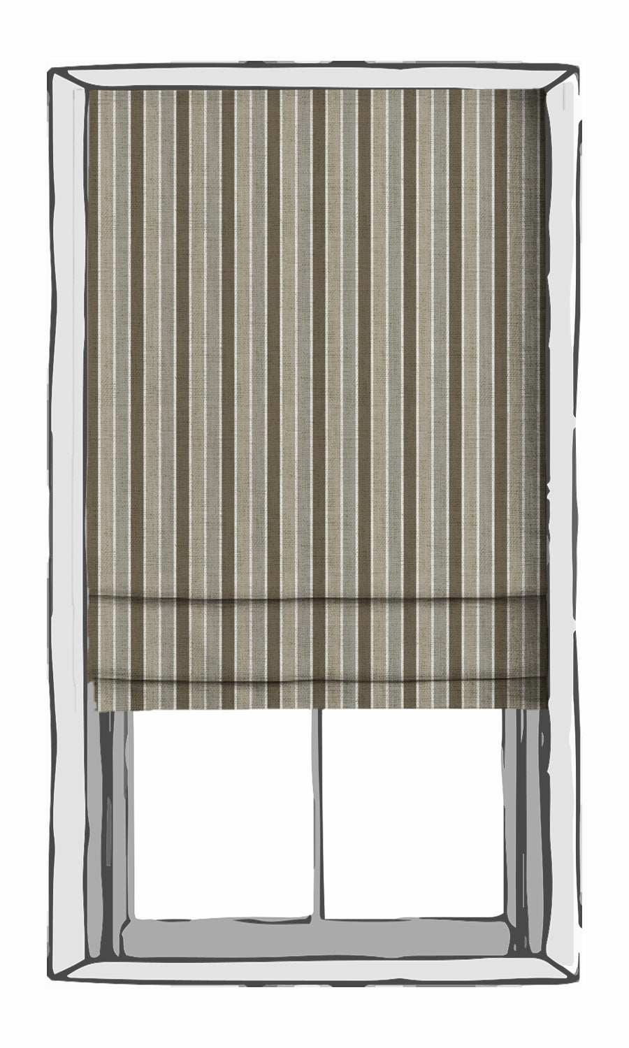 Striped Patterned Free Fabric Material Sample (Beige/ Brown)