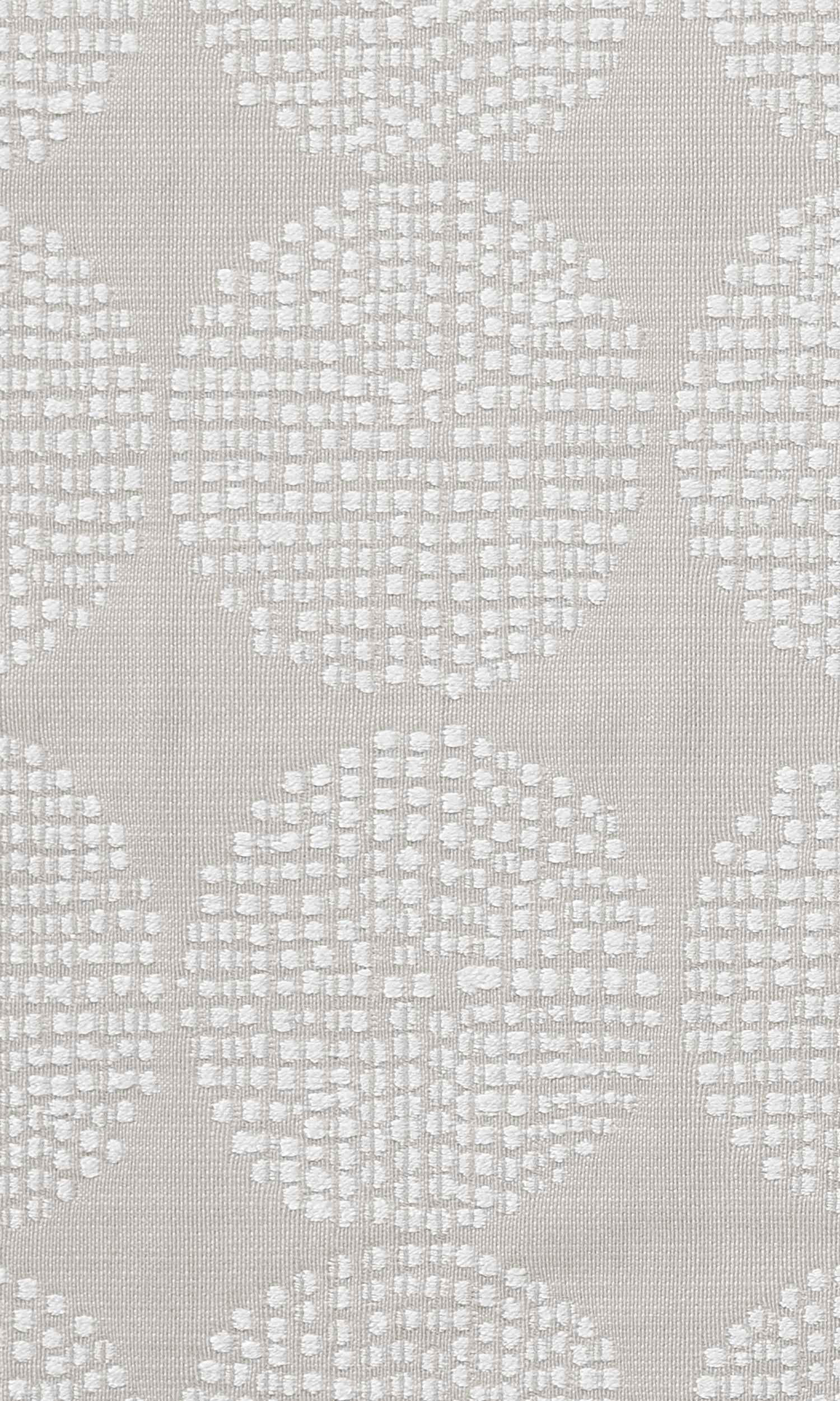 Geometric Embroidered Flat, Plain, Fake, Faux, European Relaxed Roman Blinds (White/ Gray)