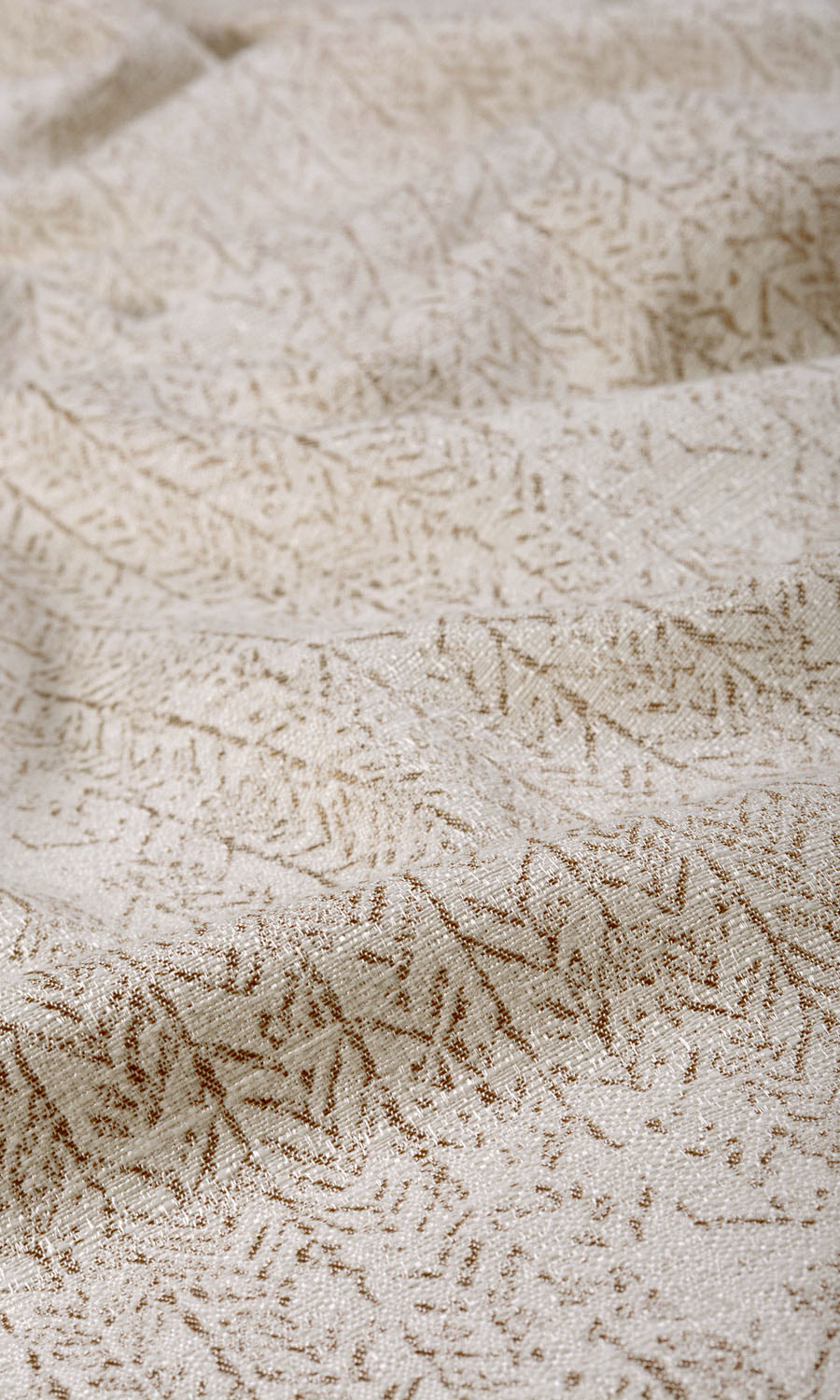Herringbone Poly-Cotton Any Size Style Roman Blinds (Off White/ Brown)