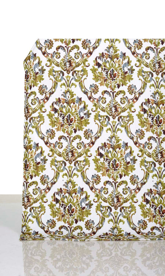 Damask Print Blinds (Yellow/ Green/ Brown)
