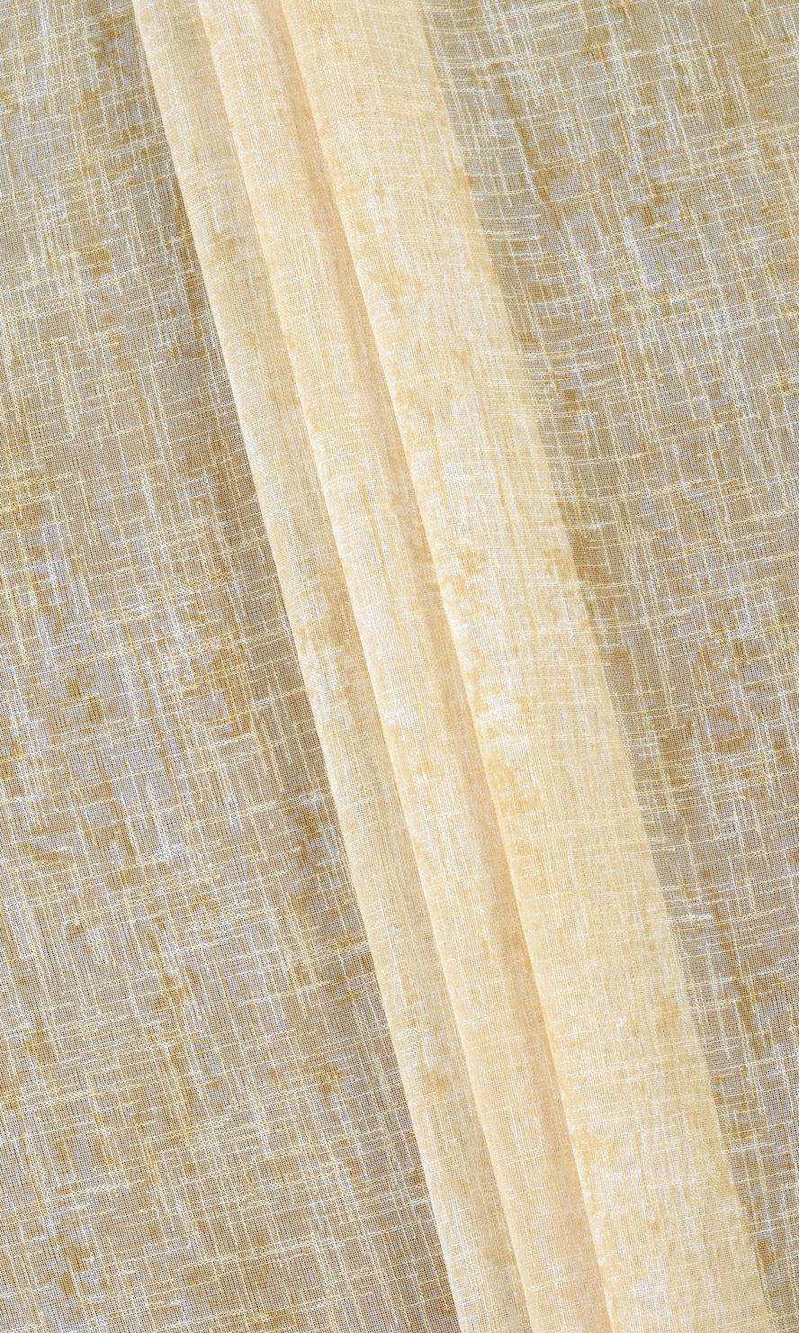 Textured Sheer Fabric Material By the Metre (Honey Yellow/ Pale Orange)