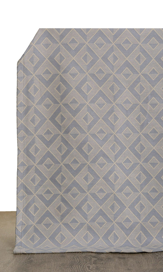 Geometric Home Décor Fabric Sample (Slate Grey/ Beige)