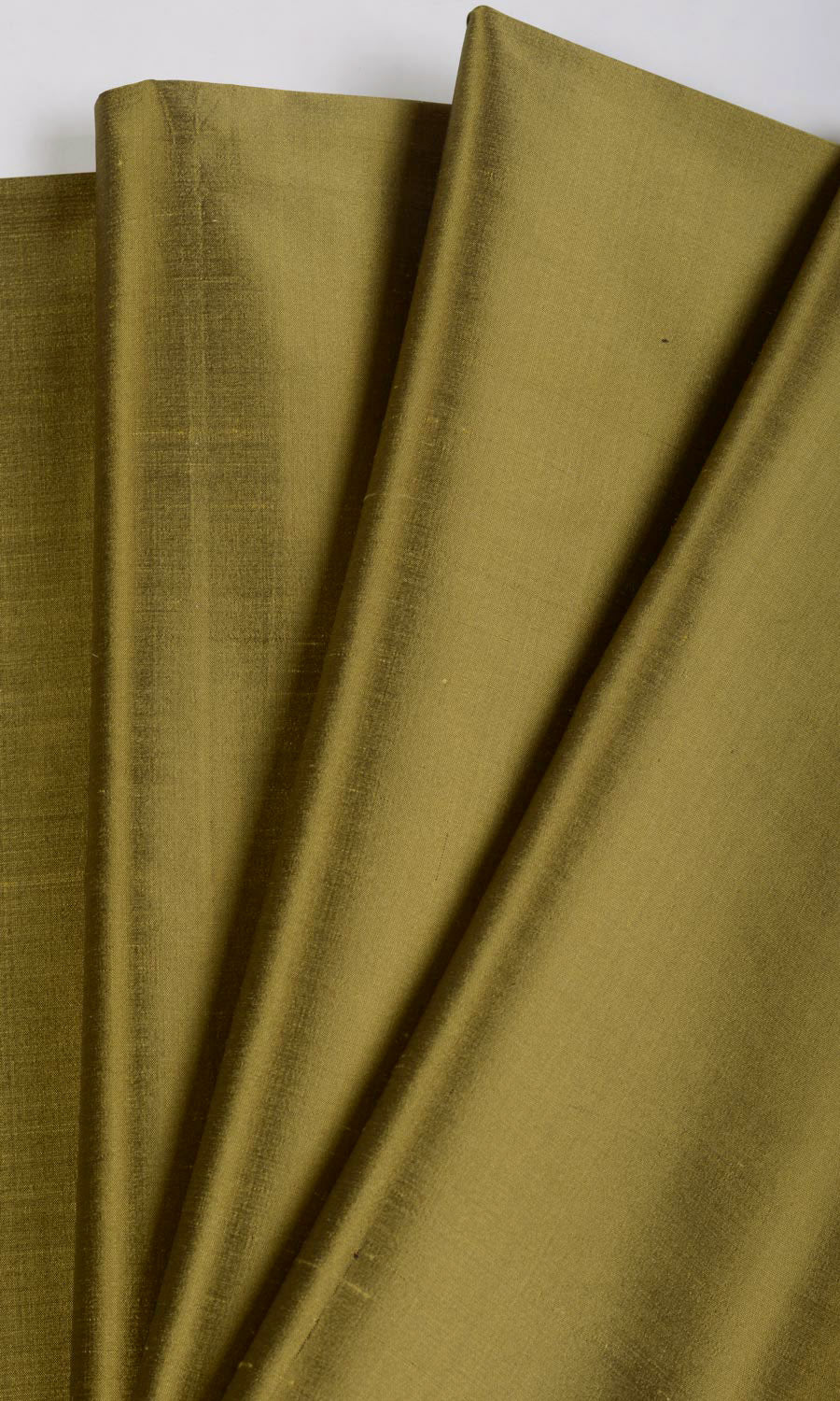 Shantung Silk Roman Shades (Olive Green) Extra Long Short Wide