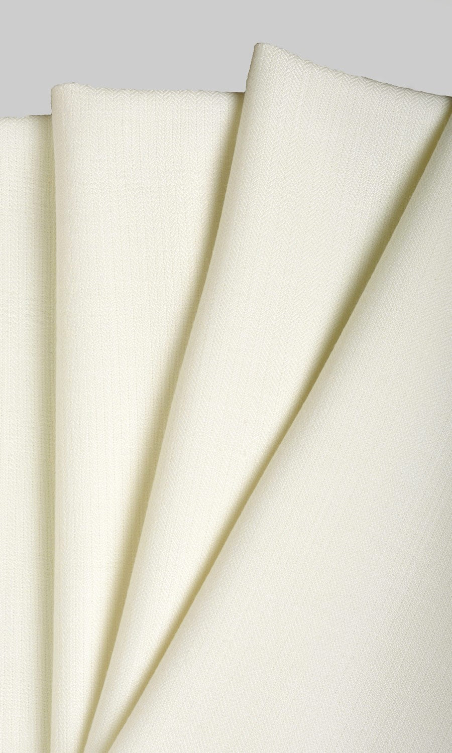 Herringbone Textured Window Treatments Fabric Sample (White/ Cream)