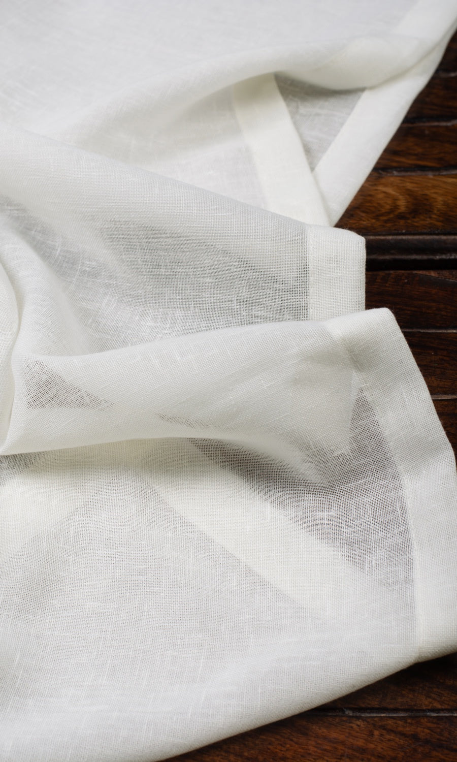 Plain Linen-Texture Sheer Blinds (White) Extra Long Short Wide
