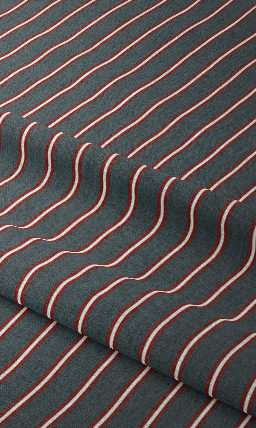 Striped Print Flat, Plain, Fake, Faux, European Relaxed Roman Blinds (Slate Grey/ Red)
