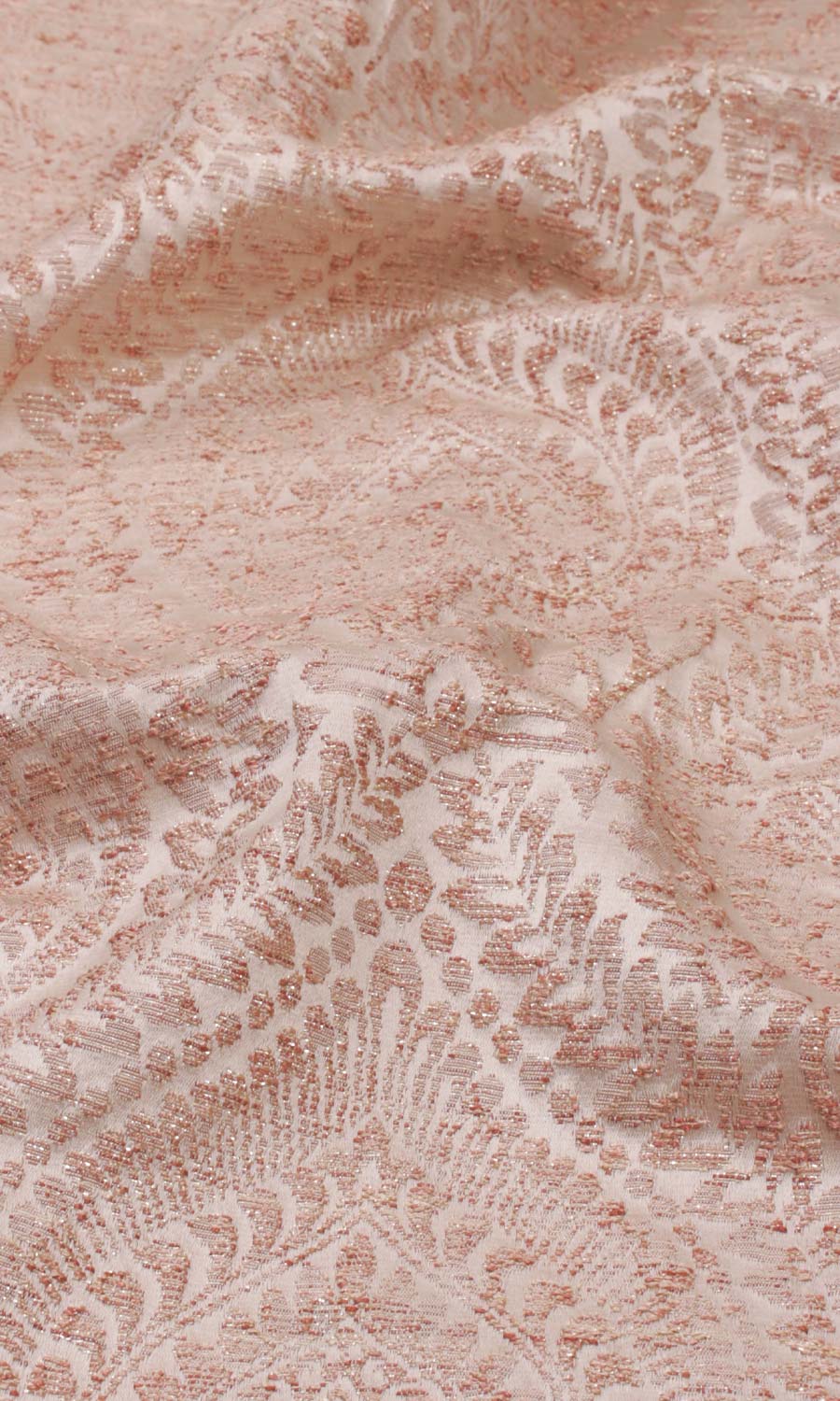 Textured Floral Flat, Plain, Fake, Faux, European Relaxed Roman Blinds (Pale Pink)