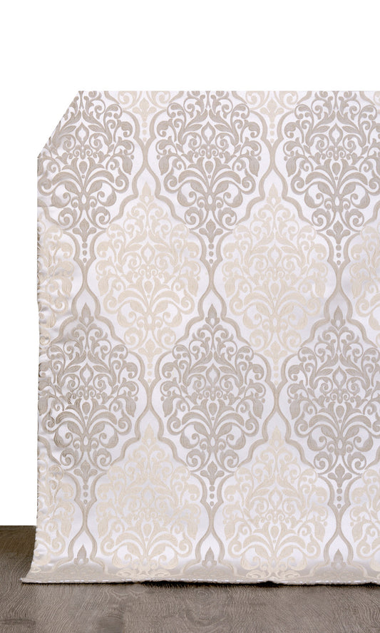 Damask Home Décor Fabric By the Metre (Beige)