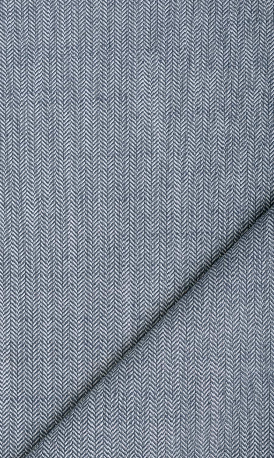 Herringbone Textured Home Textile Fabric Material Sample (Denim/ Navy Blue)