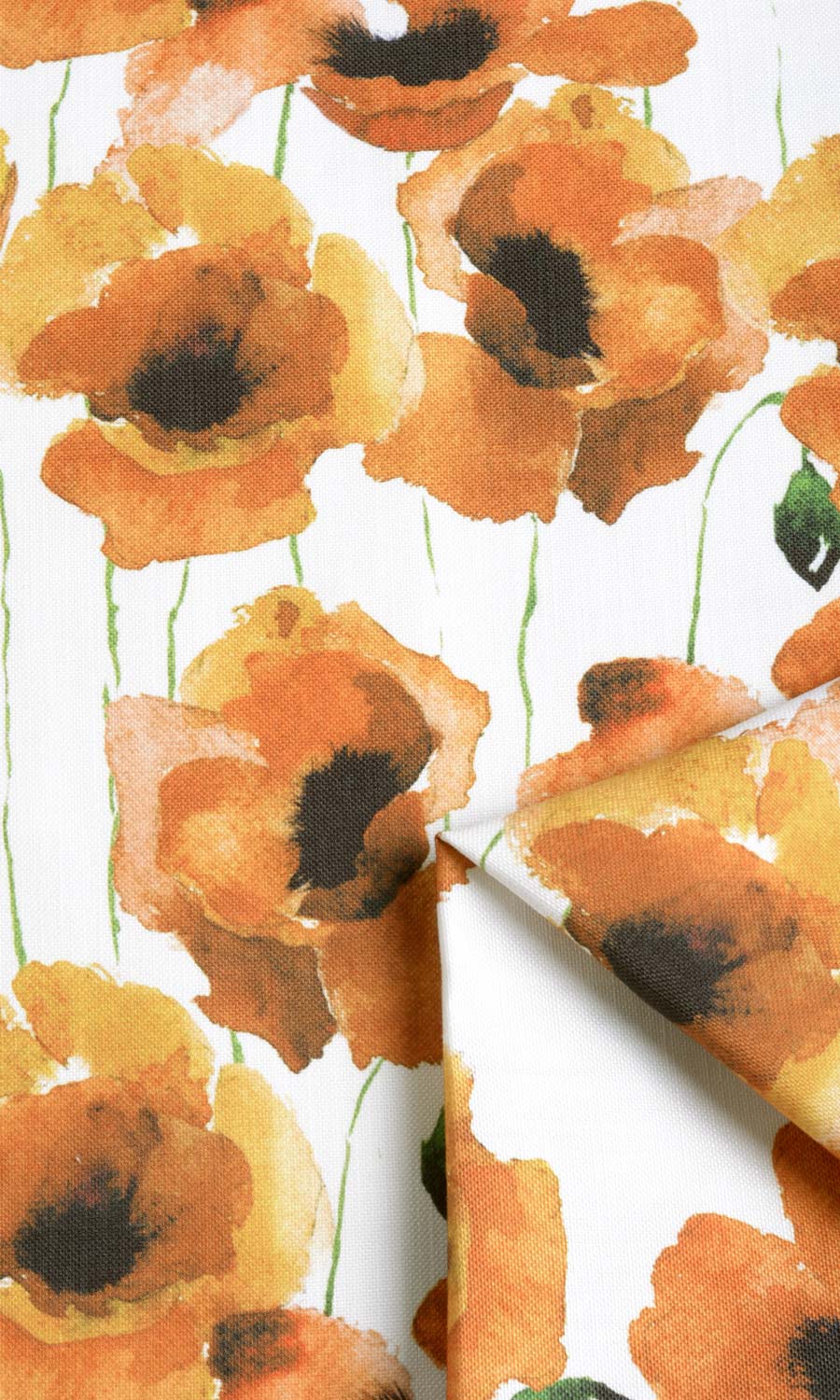 Floral Print Flat, Plain, Fake, Faux, European Relaxed Roman Blinds (Orange/ Yellow)