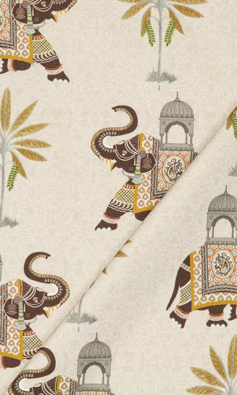 Printed Cotton Flat, Plain, Fake, Faux, European Relaxed Roman Blinds (Beige/ Brown)
