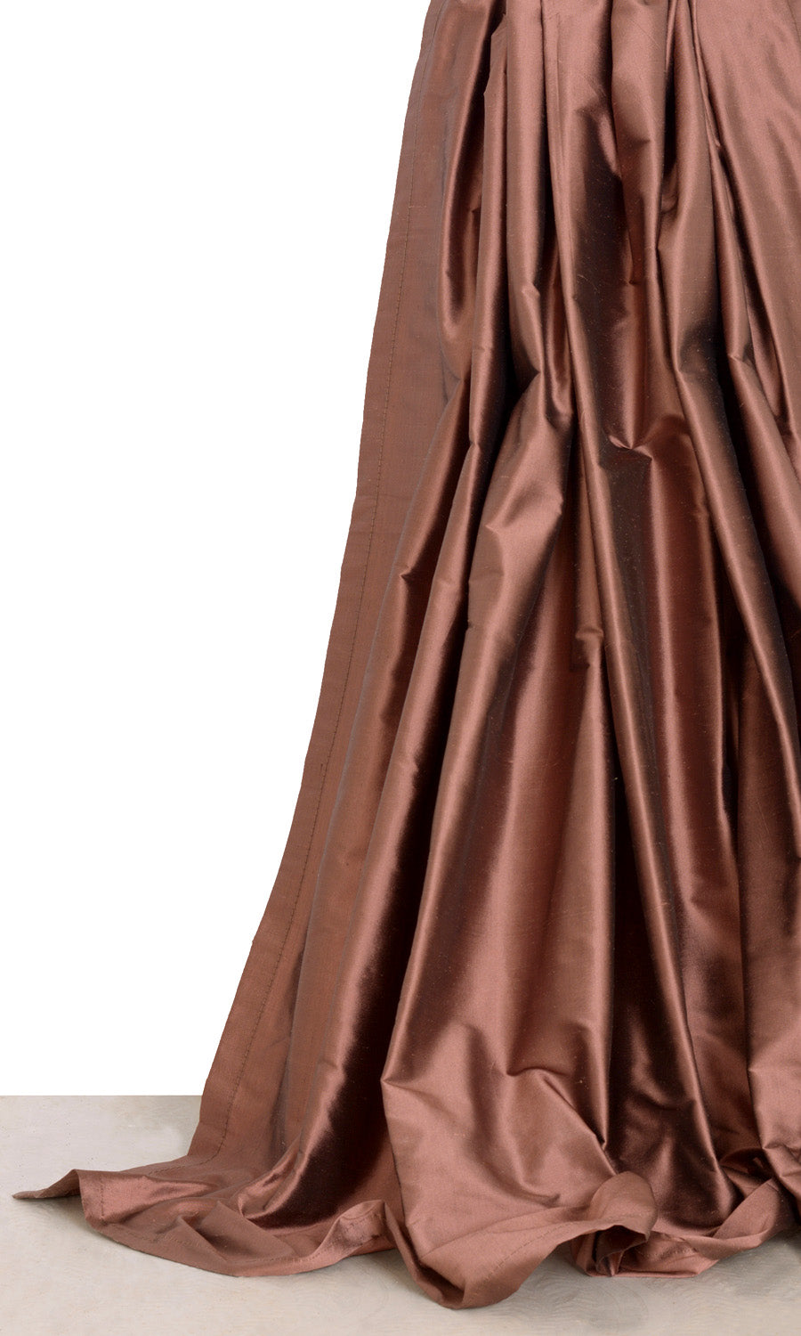 Shantung Silk Window Treatments Fabric Sample (Cognac Red/ Brown)