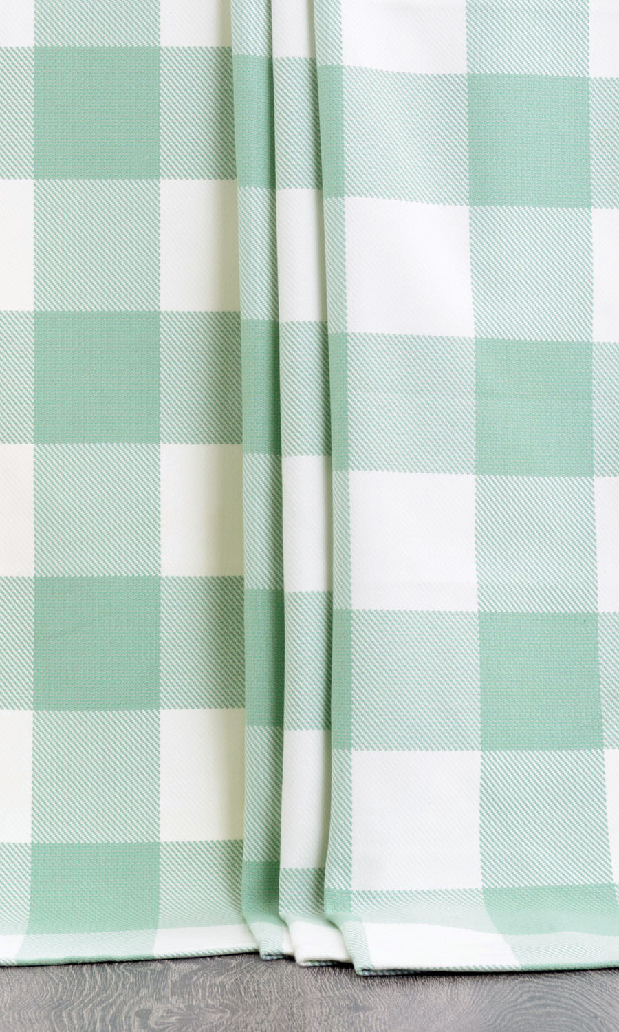 Buffalo Check Fabric By the Metre for Roman Blinds & Shades (Aqua Blue/ Foam White)