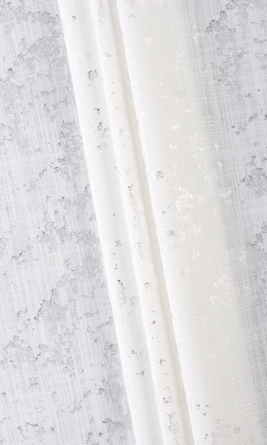 Metallic Abstract Print Roman Blinds & Window Shades (White/ Silver)