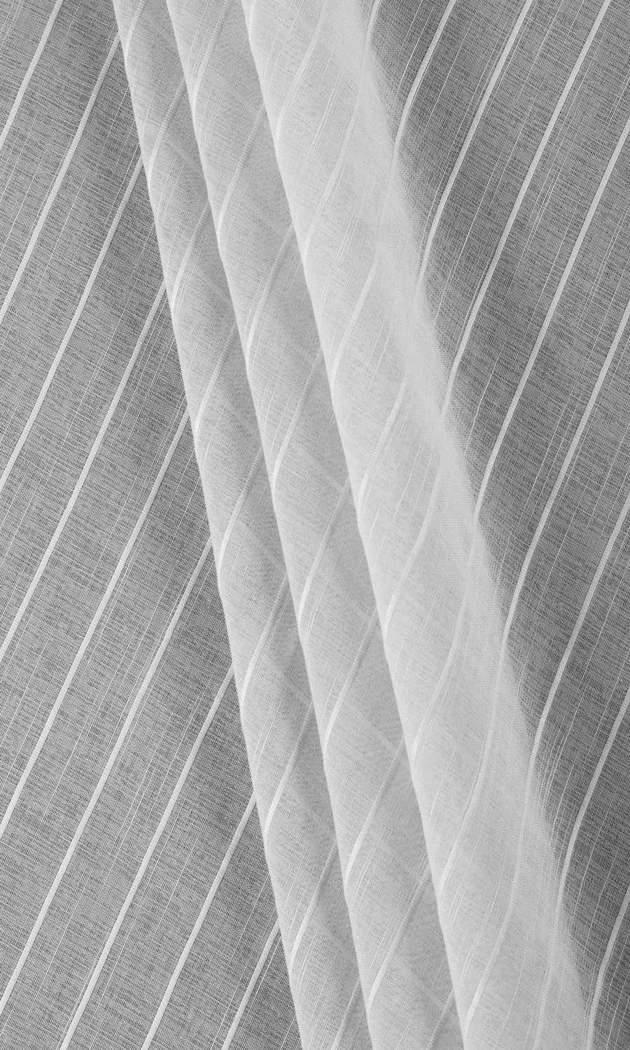 Striped Sheer Fabric By the Metre for Roman Blinds & Shades (Grey)