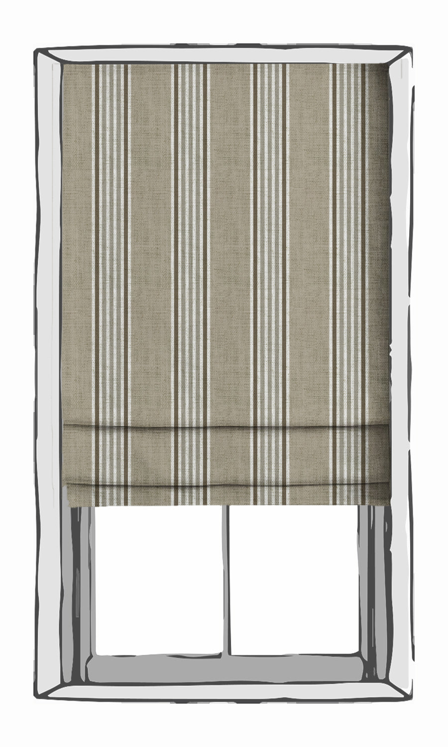 Striped Fabric Material By the Metre (Sand Beige/ Peanut Brown)