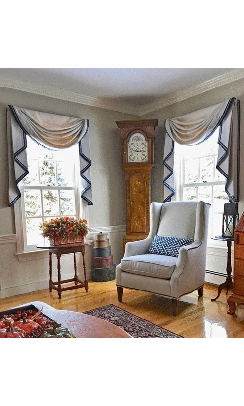 Swag valance for living room