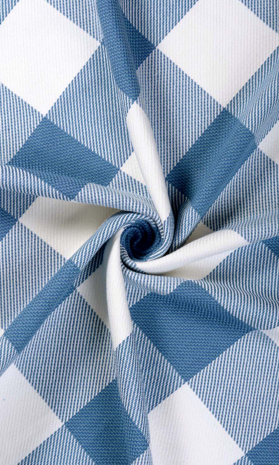 Buffalo Check Roman Blinds & Window Shades (Indigo Blue/ White)