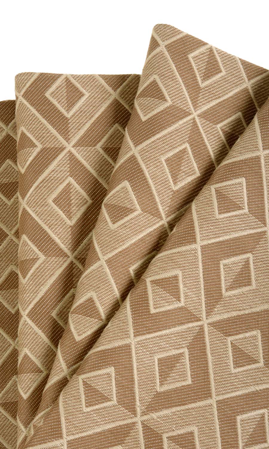 Argyle Patterned Home Textile Fabric Material By the Metre (Pale Tan/ Brown)