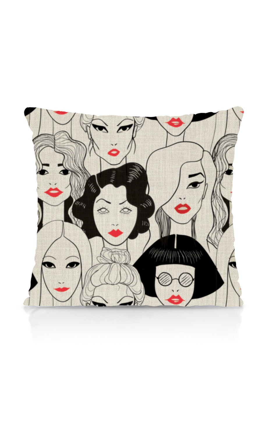 Pop Art Theme Home Textile Fabric Material By the Metre (Black/ White/ Red)