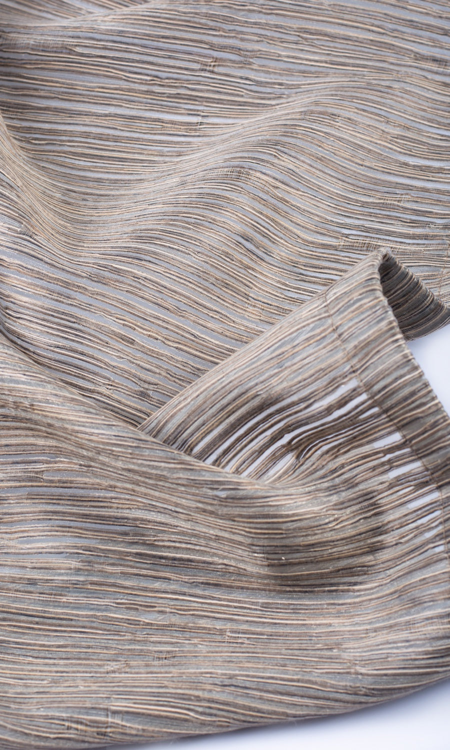 Striped Sheer Made-to-Measure Roman Blinds (Mocha Brown)