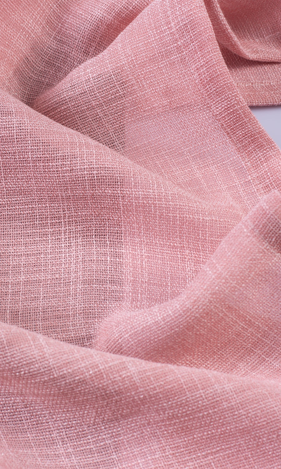 Textured Sheer Fabric Material By the Metre (Pink)