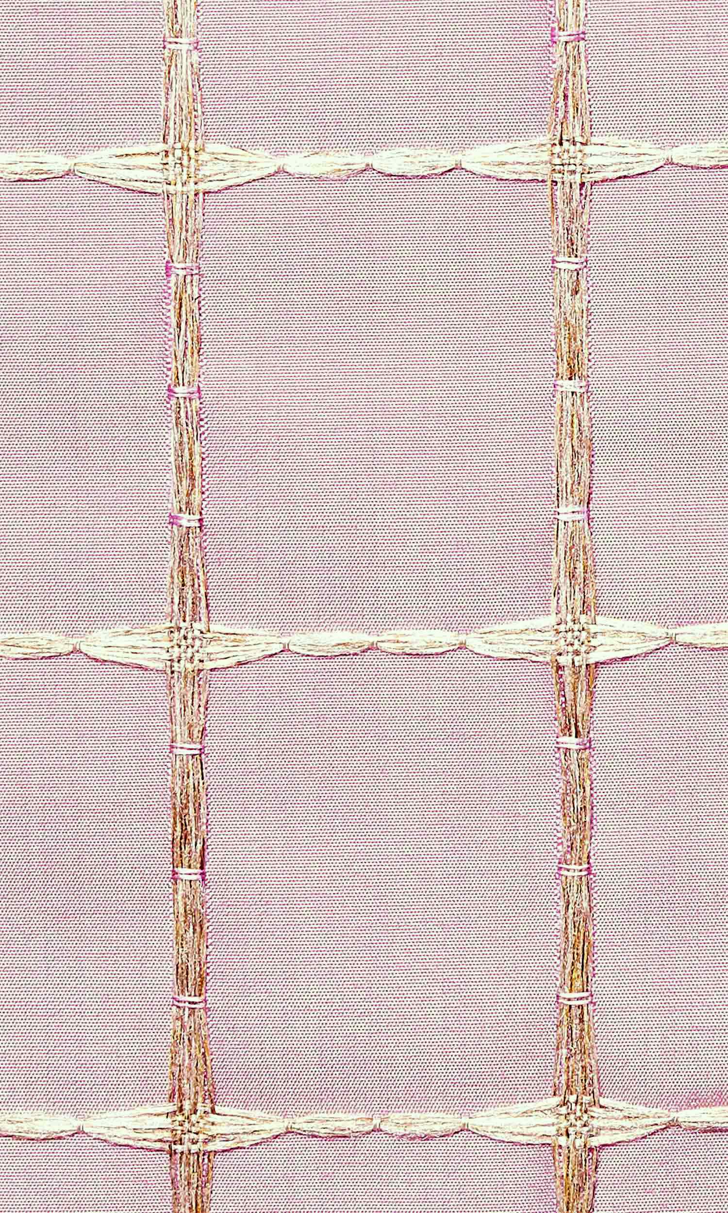 Embroidered Check Flat, Plain, Fake, Faux, European Relaxed Roman Blinds (Pink and Gold)