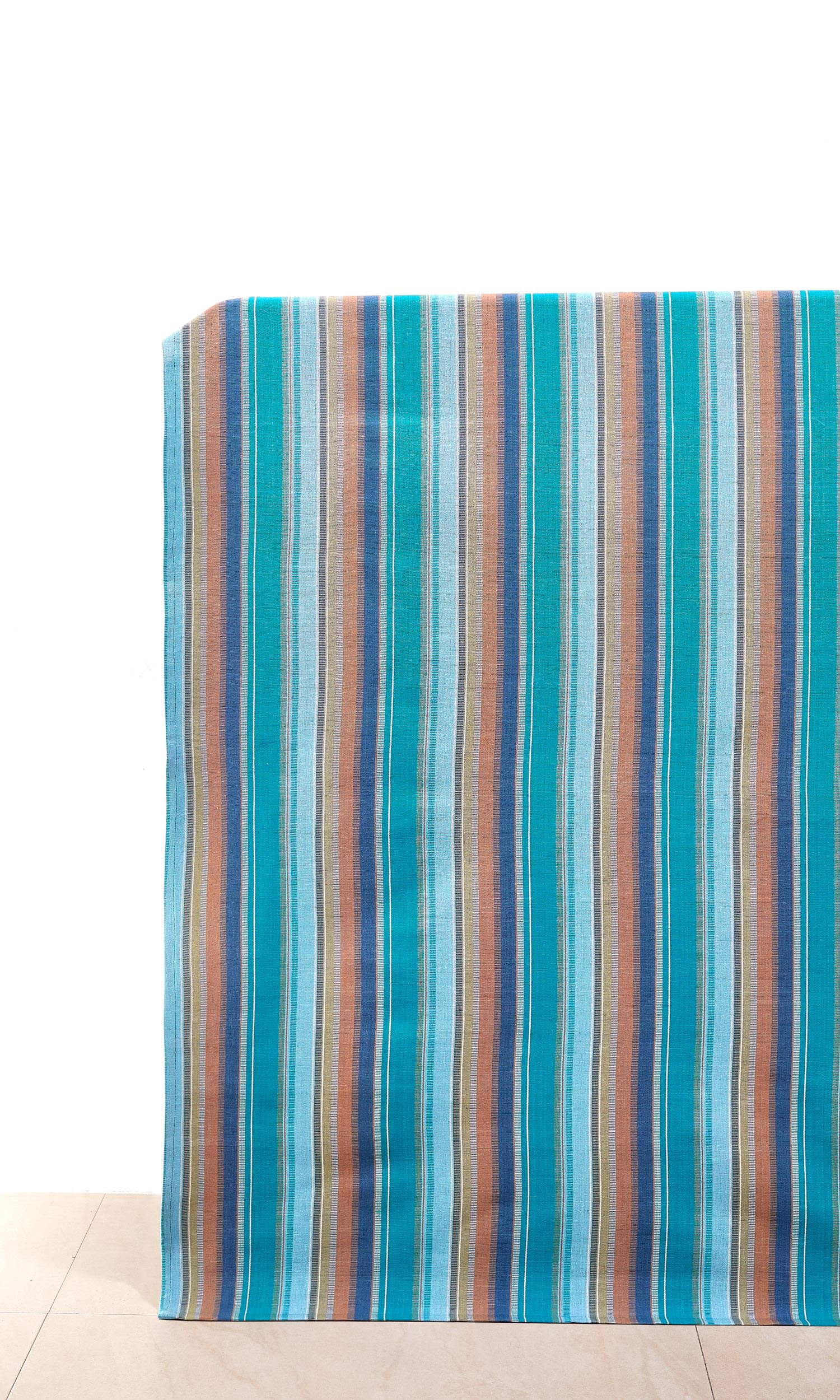 Cotton Window Treatments Fabric Sample (Blue)
