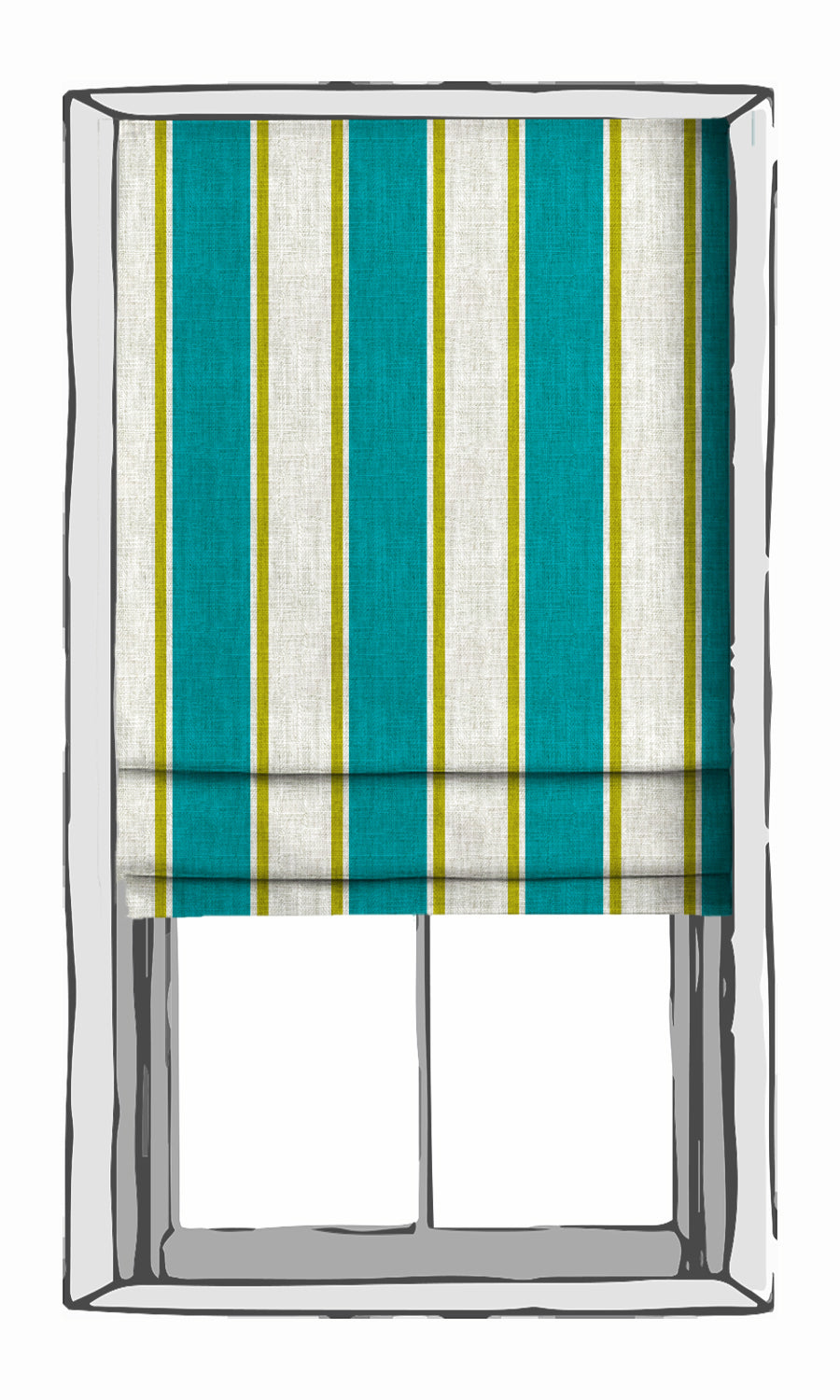 Striped Print Shades (Pacific Blue) for Living, Bedroom, Kitchen, Bathroom