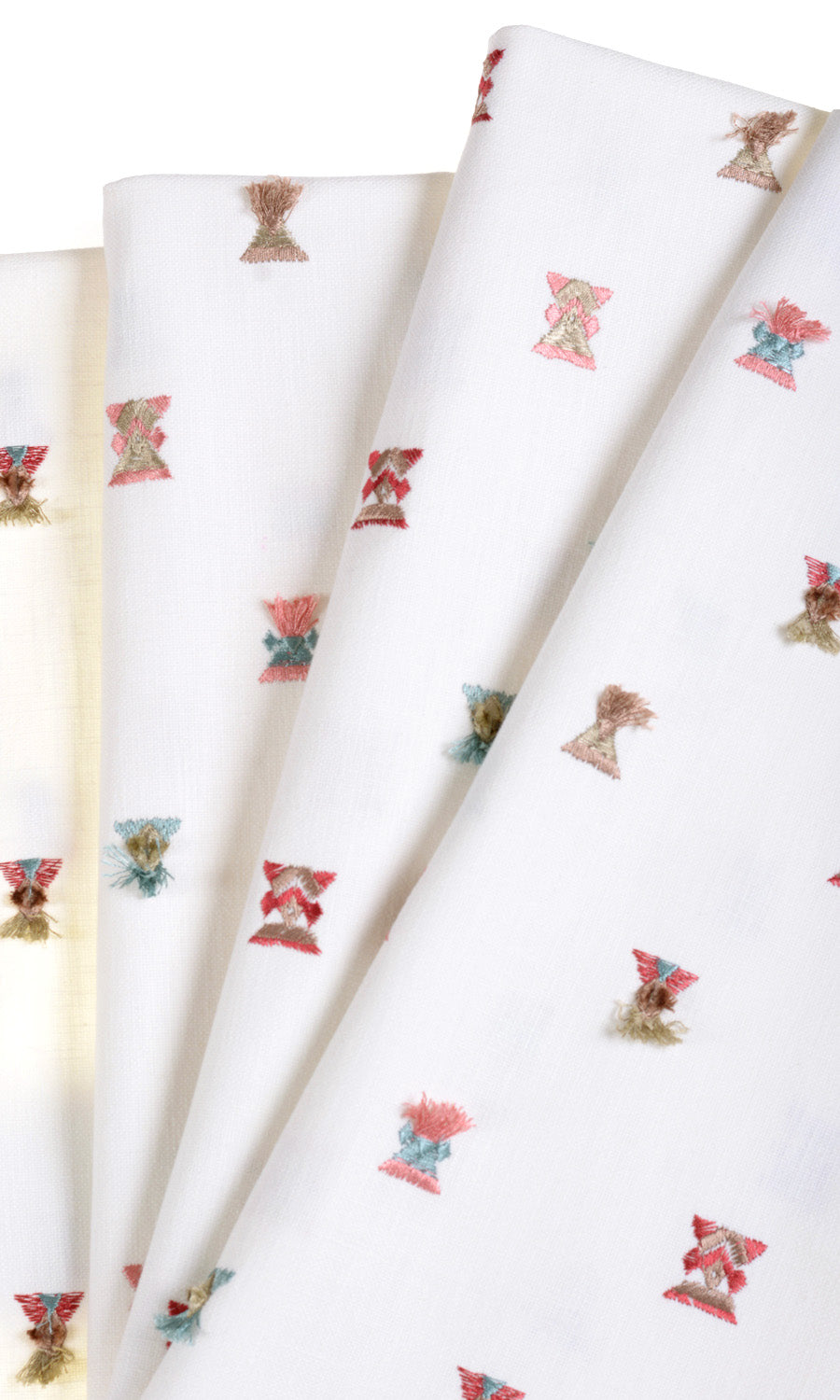 Embroidered Flat, Plain, Fake, Faux, European Relaxed Roman Blinds (Red/ Pink/ Blue/ White)