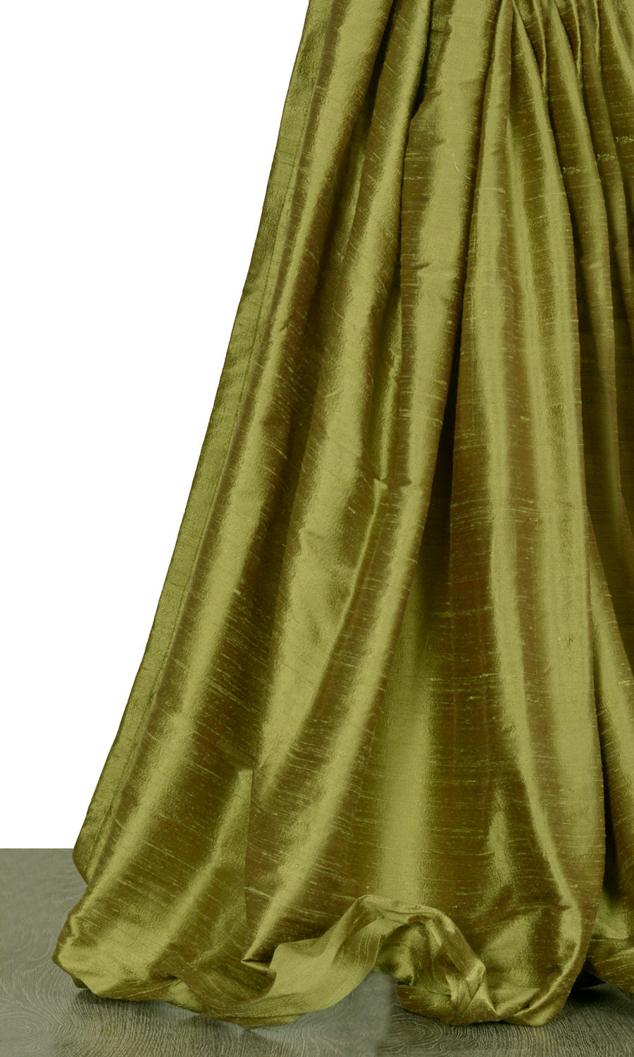 Pure Silk Window Treatments Fabric By the Metre (Olive Green)