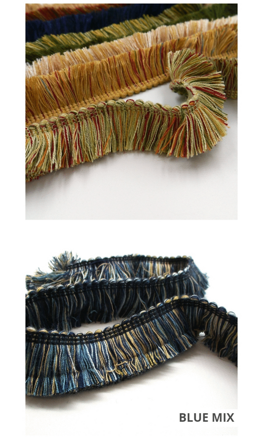 Window shades brush fringe trim