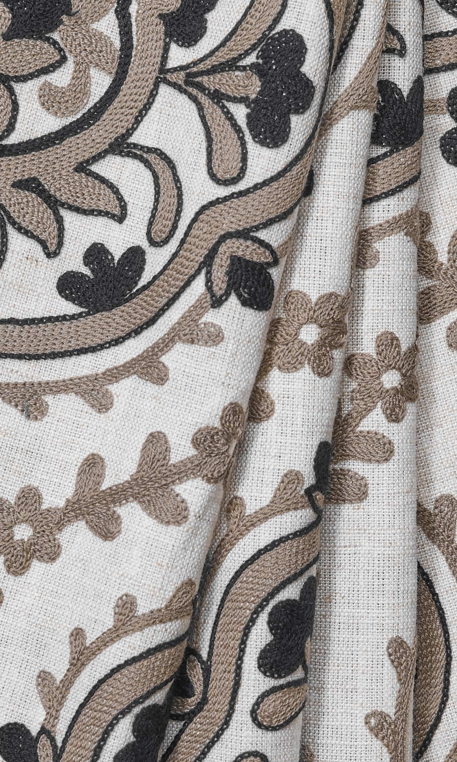 Damask Embroidered Blinds (Brown/ Black/ White) for Living, Bedroom, Kitchen, Bathroom