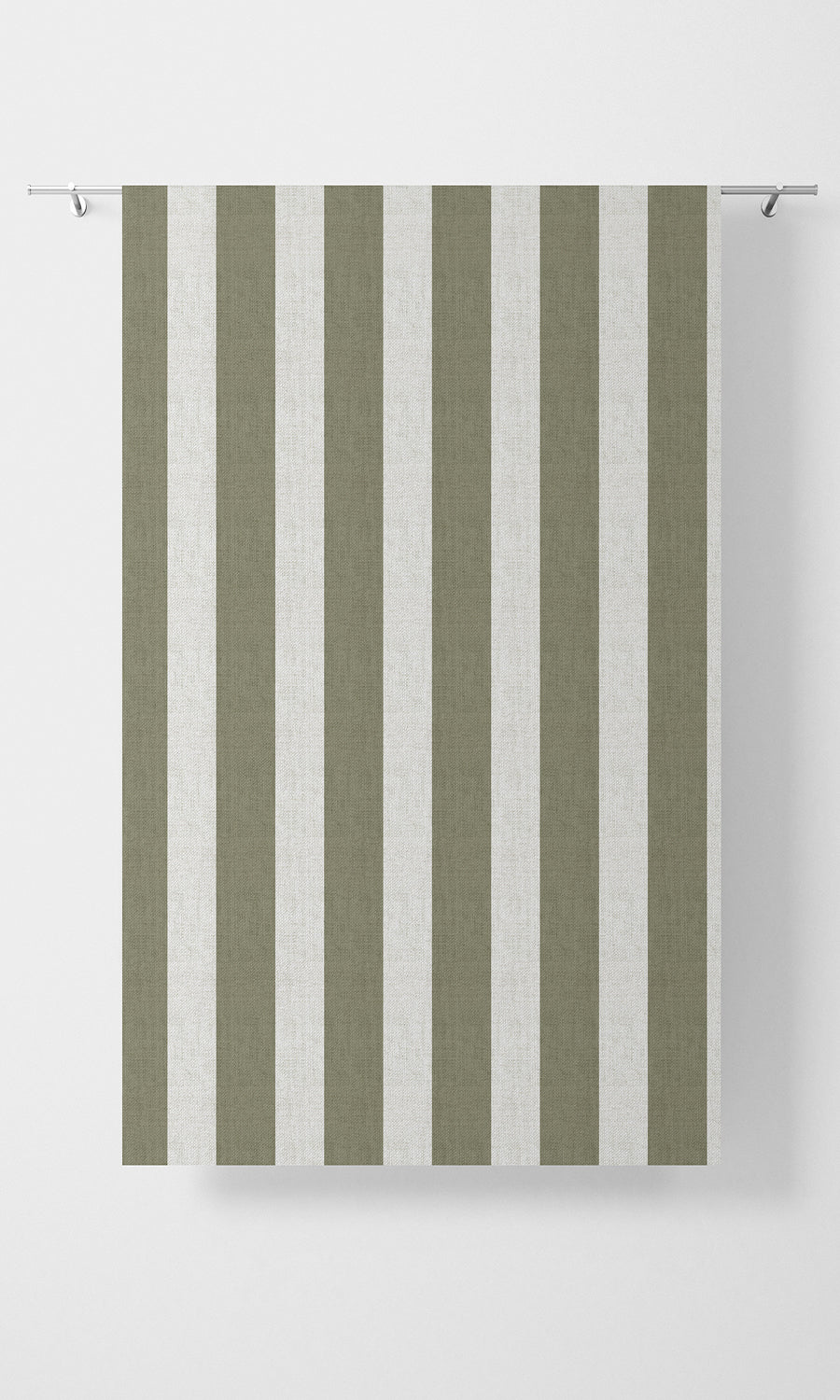 Striped Flat, Plain, Fake, Faux, European Relaxed Roman Blinds (Olive Green/ White)