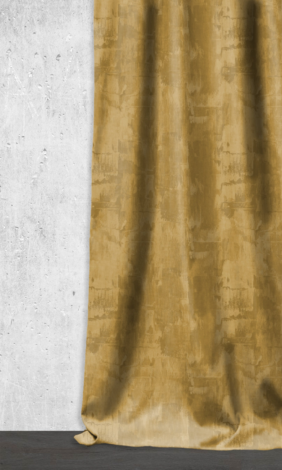 Dimout Striped Window Treatments Fabric Sample (Ochre Yellow/ Brown)