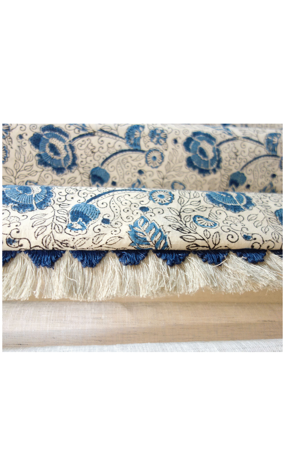 Brush fringe trim roman shades