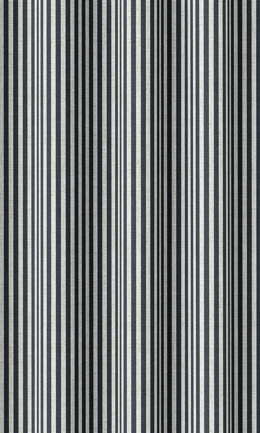 Modern Striped Home Décor Fabric Sample (Midnight Blue)